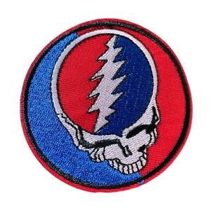 Grateful Dead Lightening Skull Moto Rock Music Punk Iron On Patch Guitar NEW